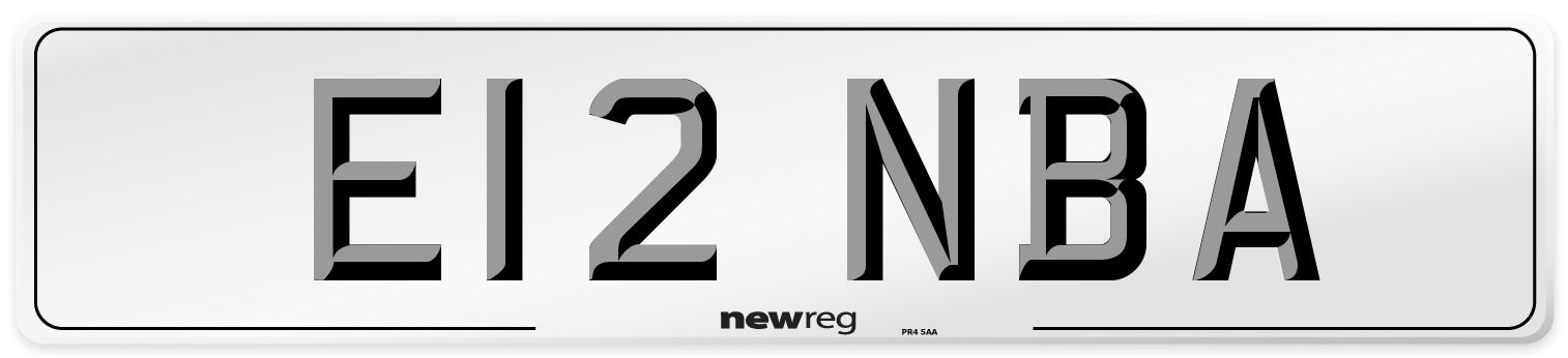 E12 NBA Number Plate from New Reg